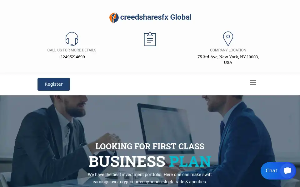 Screenshot of creedsharesfx.com