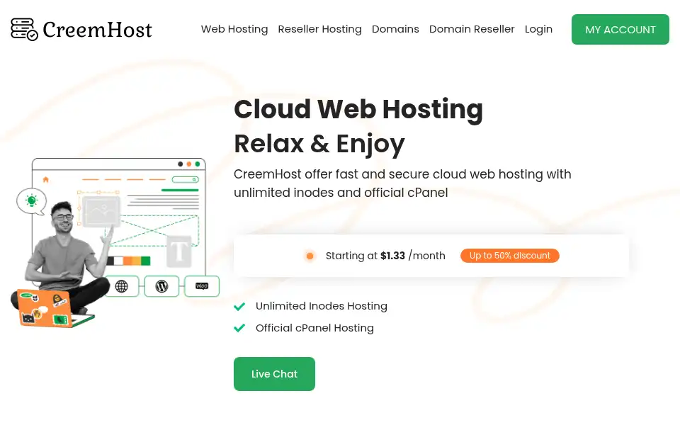 Screenshot of creemhost.com