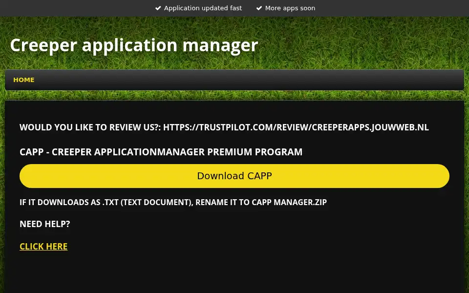 Screenshot of creeperapps.jouwweb.nl