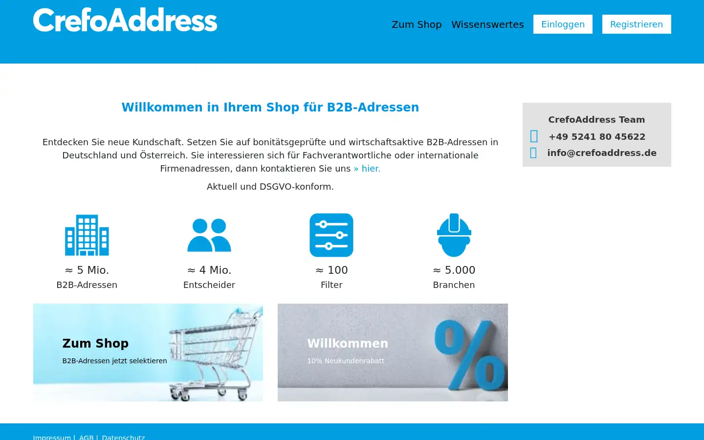 Screenshot of crefoaddress.de