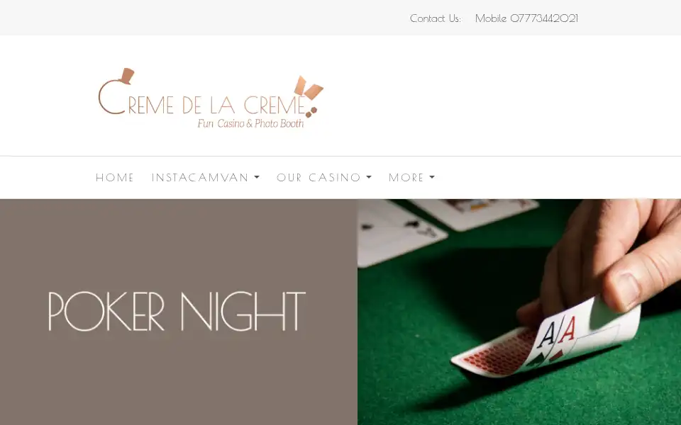Screenshot of cremedelacremefuncasino.co.uk