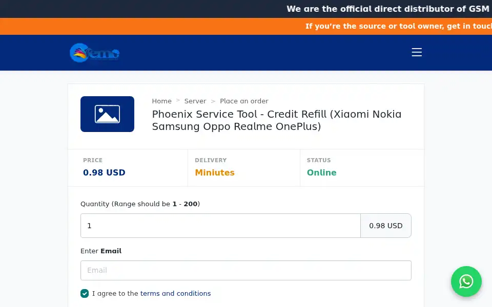 Screenshot of cremogsm.com