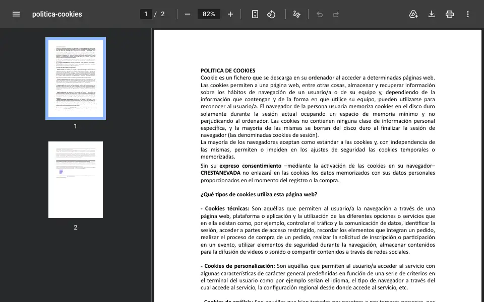 Screenshot of crestanevada.es