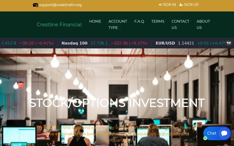 Screenshot of crestlinefin.org