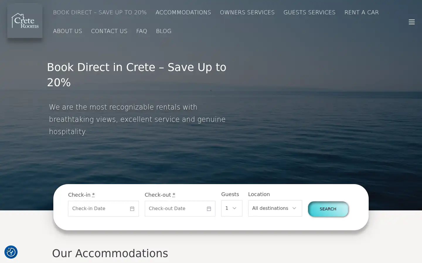 Screenshot of creterooms.eu