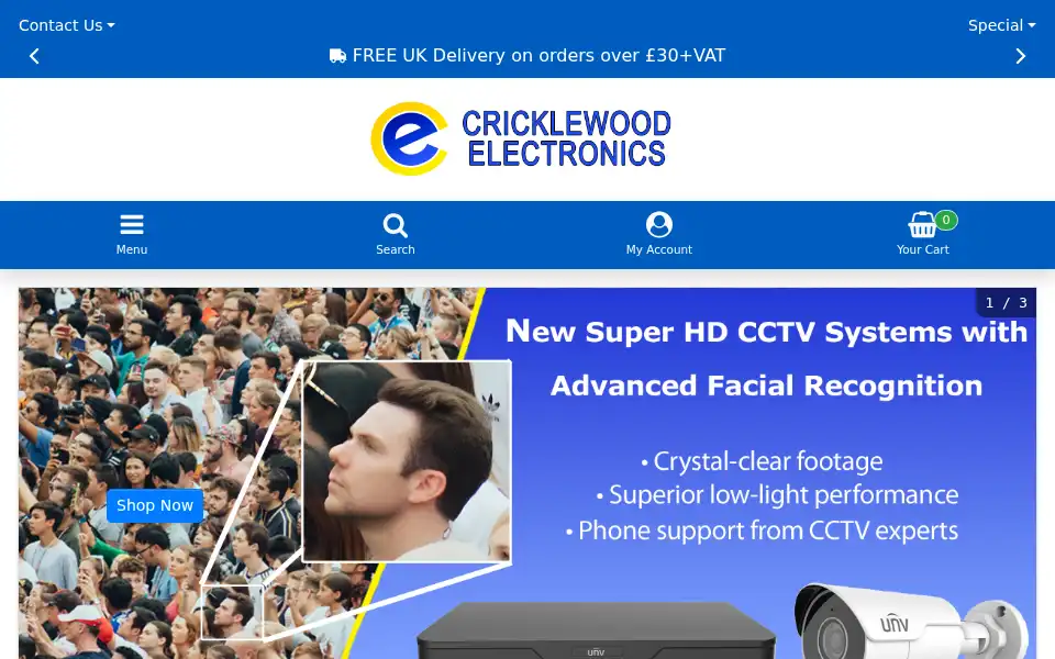 Screenshot of cricklewoodelectronics.com