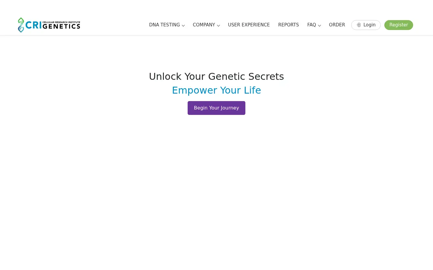 Screenshot of crigenetics.com