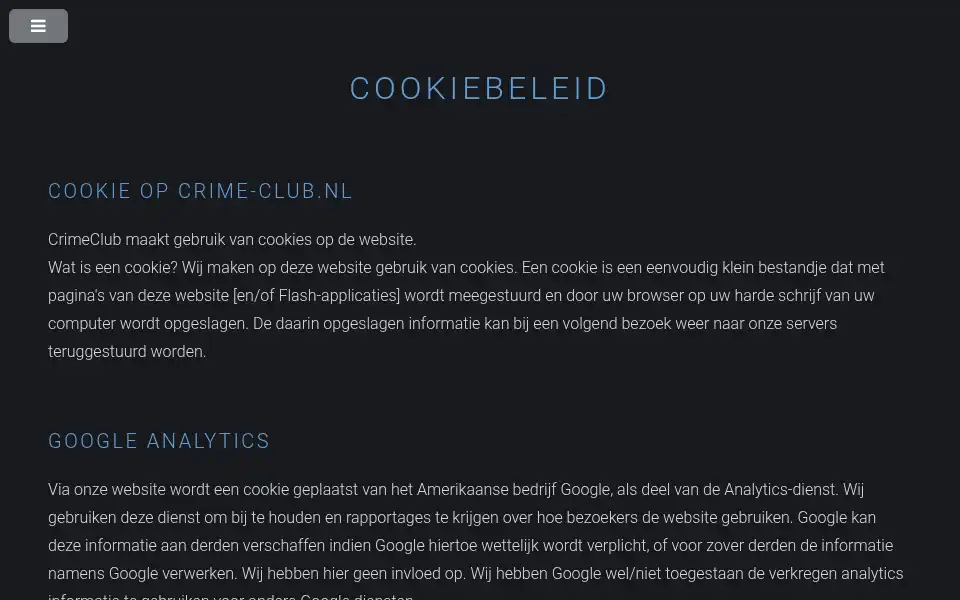 Screenshot of crime-club.nl