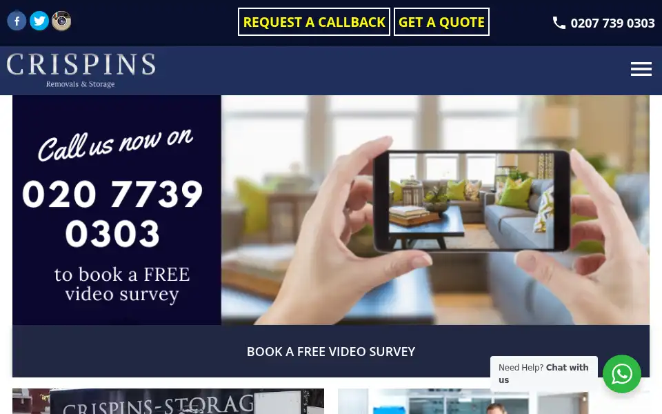 Screenshot of crispins-removals.co.uk