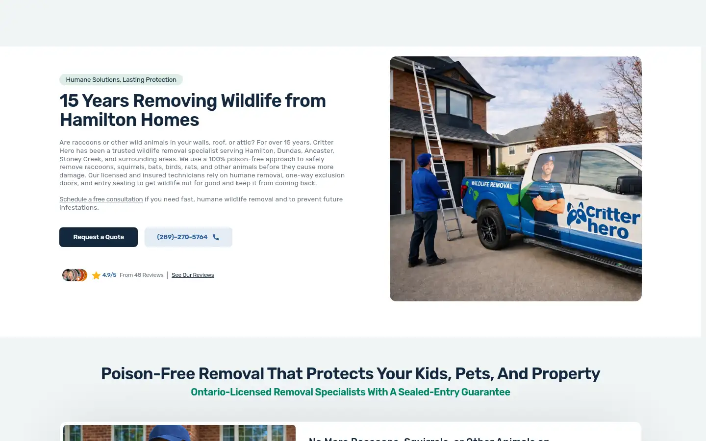 Screenshot of critterhero.com