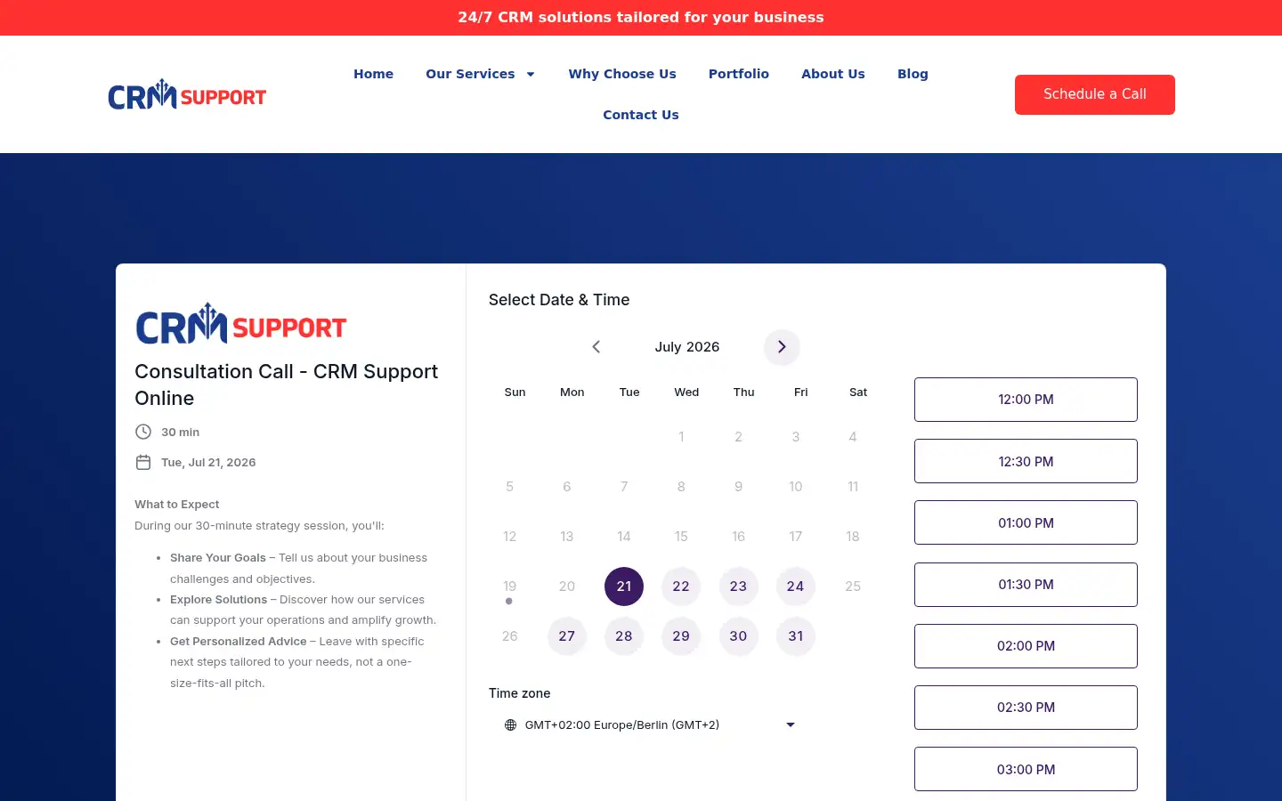 Screenshot of crmsupport.online