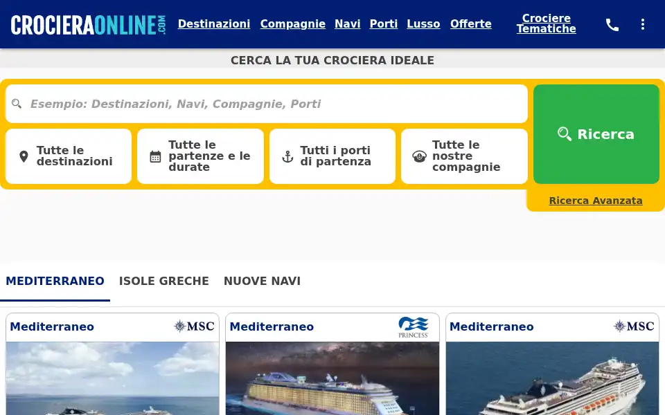 Screenshot of crocieraonline.com