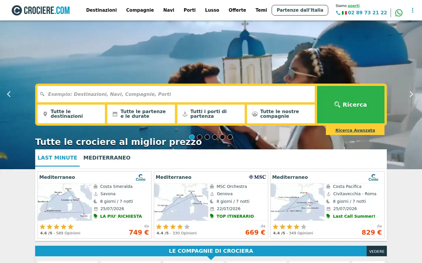Screenshot of crociere.com