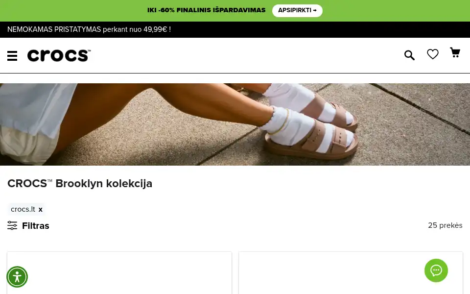 Screenshot of crocs.lt
