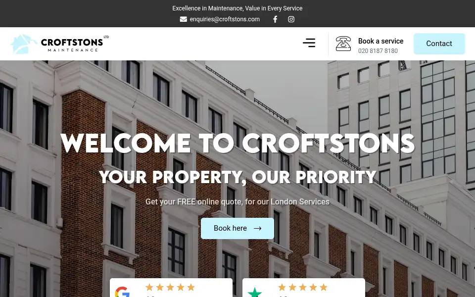 Screenshot of croftstons.com