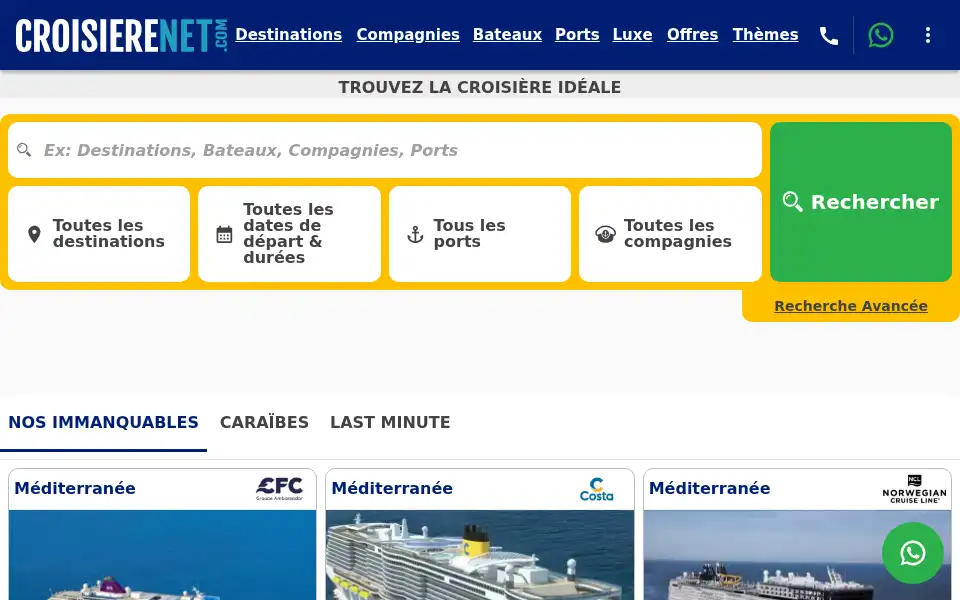 Screenshot of croisierenet.com