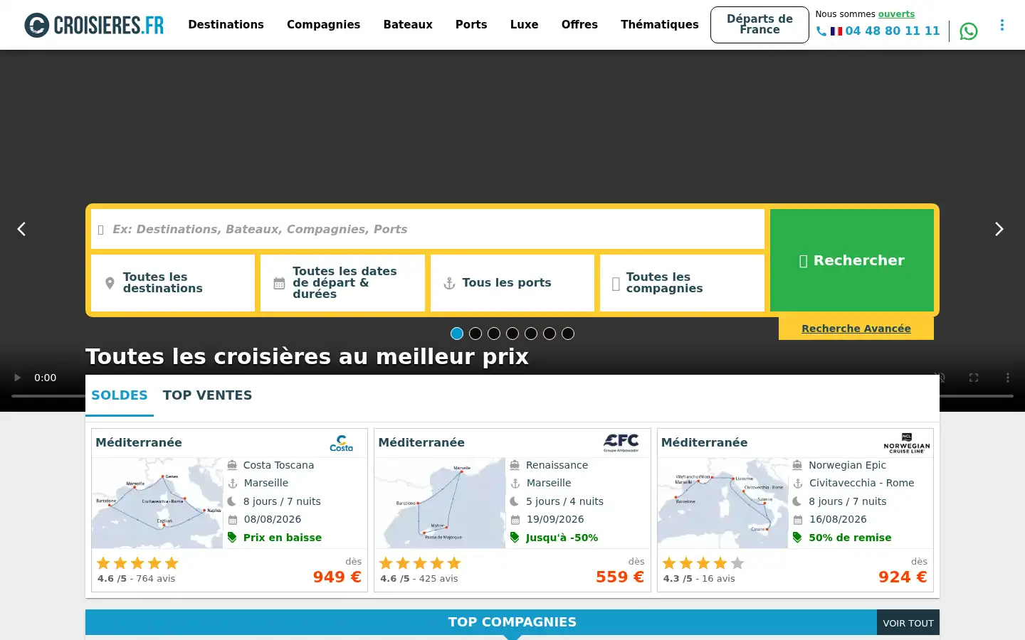 Screenshot of croisieres.fr