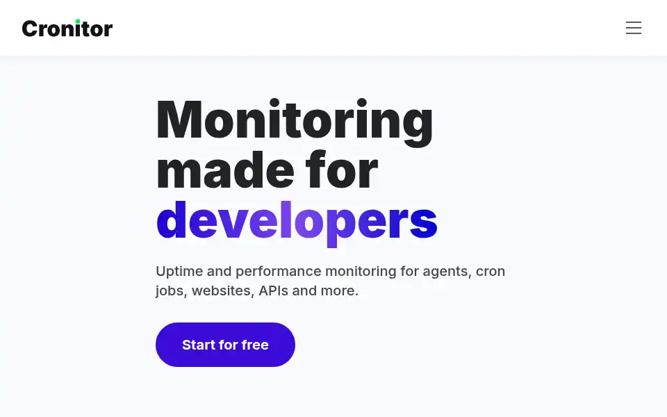 Screenshot of cronitor.io