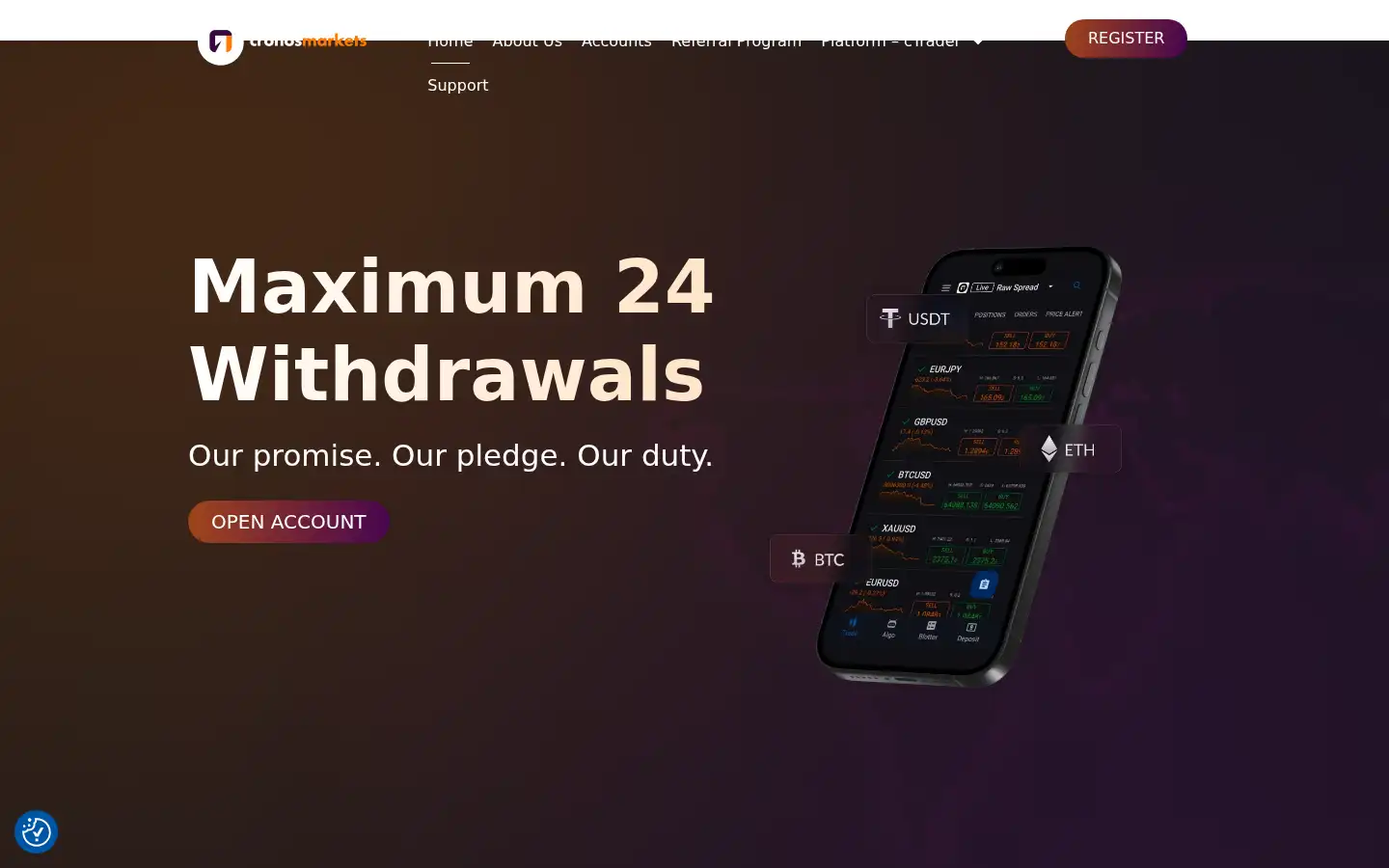 Screenshot of cronosmarkets.com