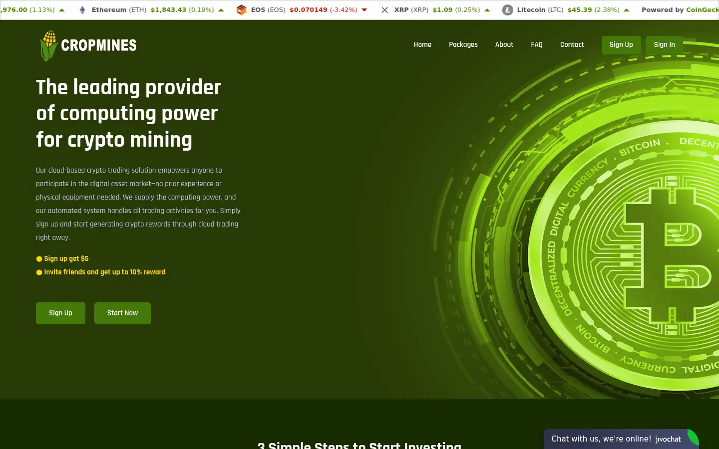 Screenshot of cropmines.com