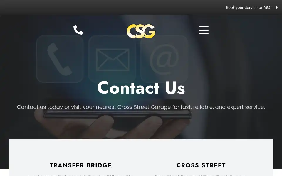 Screenshot of crossstreetgarage.co.uk