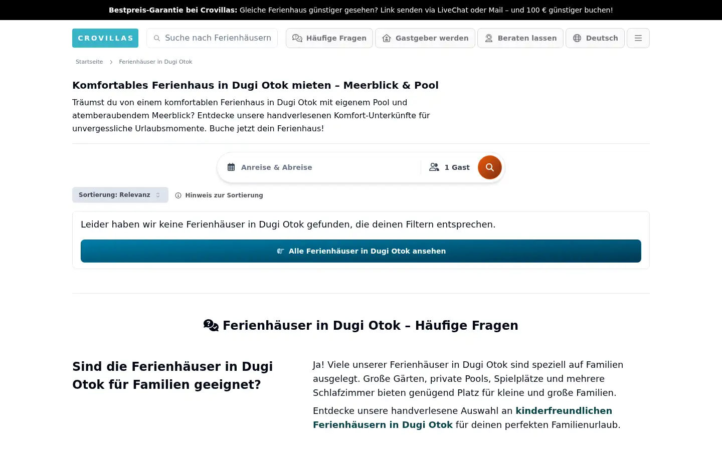 Screenshot of crovillas.com