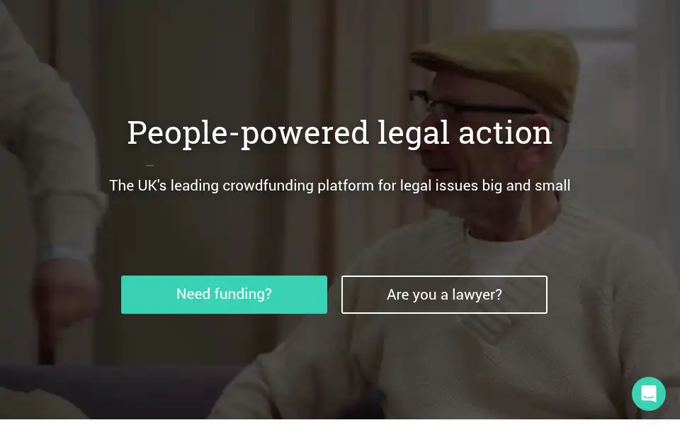 Screenshot of crowdjustice.com