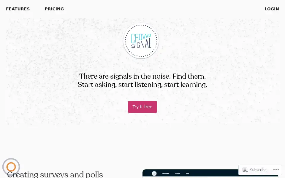 Screenshot of crowdsignal.com