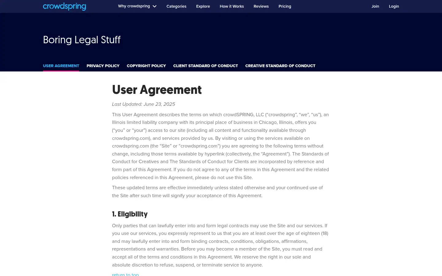 Screenshot of crowdspring.com