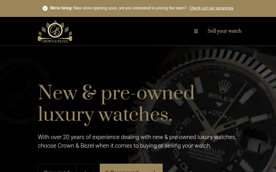 Screenshot of crownandbezel.co.uk