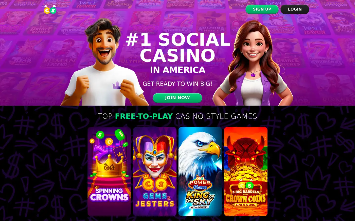 Screenshot of crowncoinscasino.com
