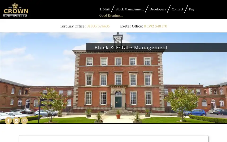 Screenshot of crownpropertymanagement.co.uk