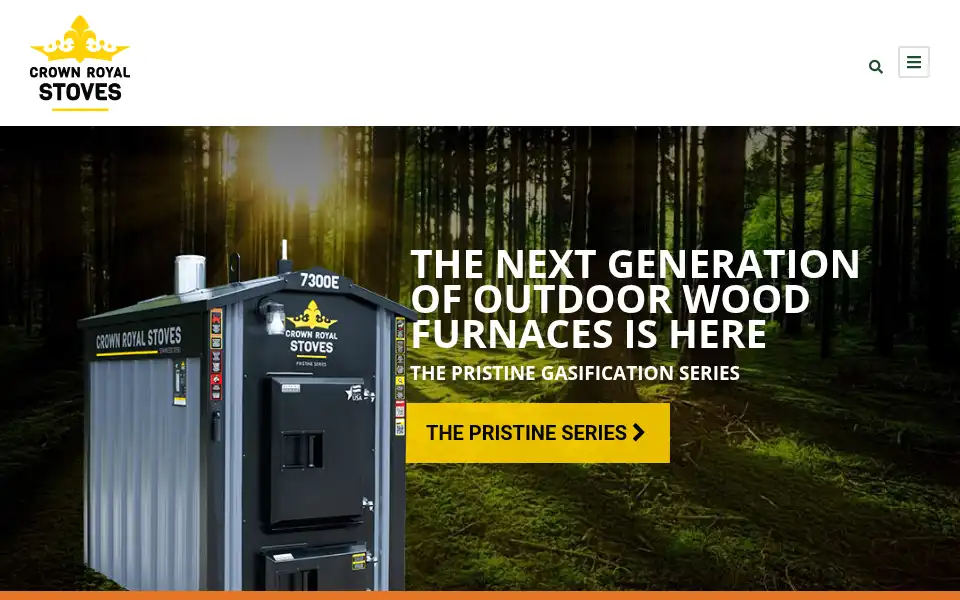Screenshot of crownroyalstoves.com