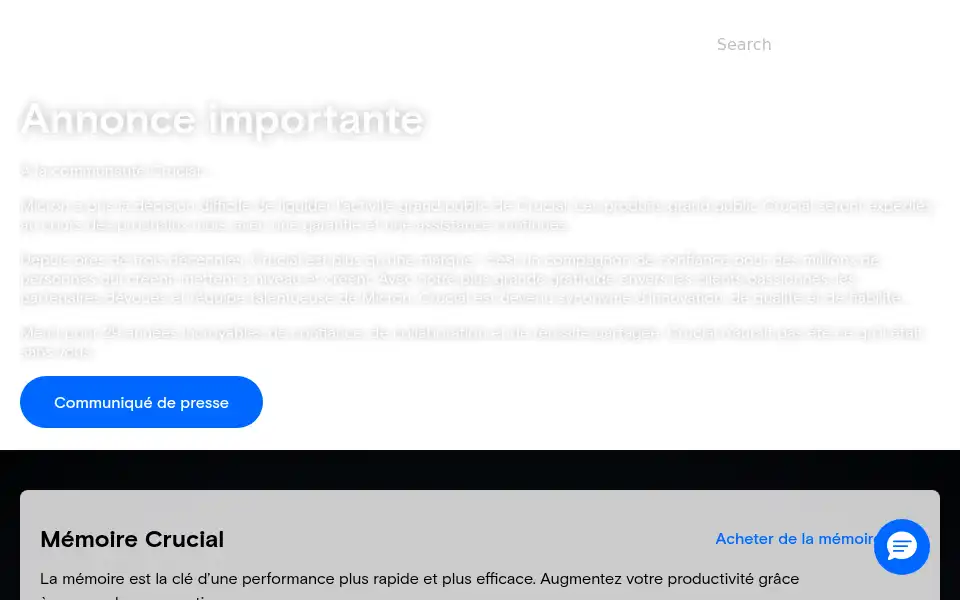 Screenshot of crucial.fr