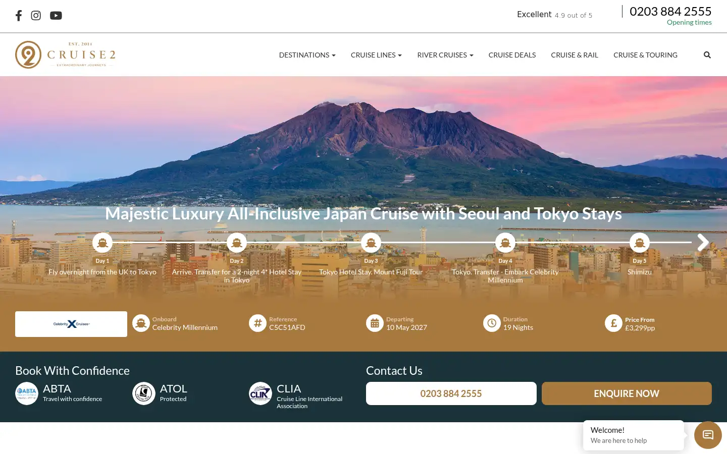 Screenshot of cruise2.com
