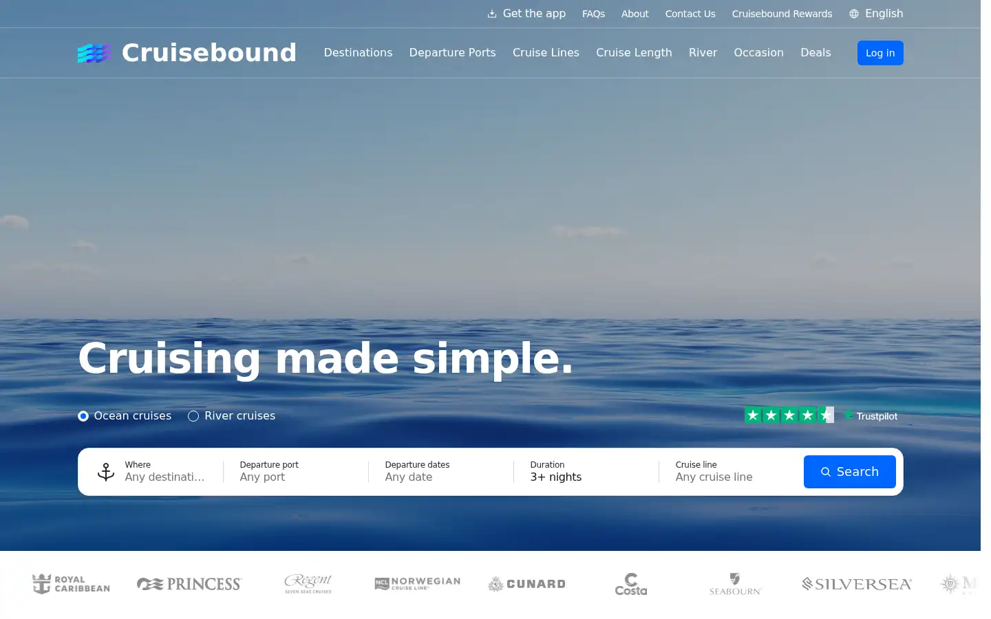 Screenshot of cruisebound.com