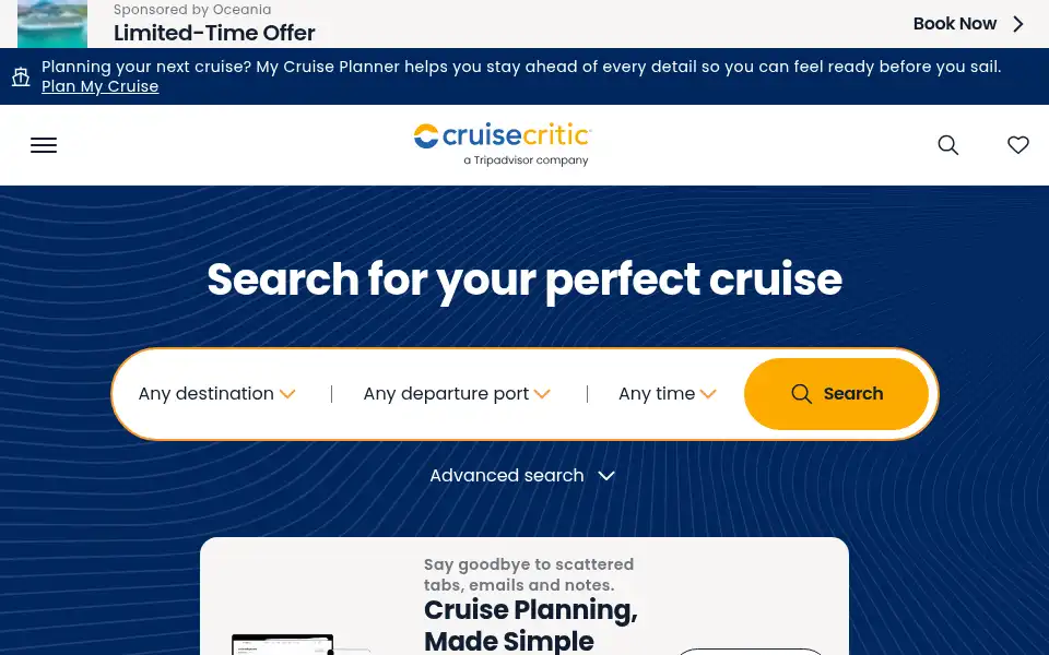 Screenshot of cruisecritic.com