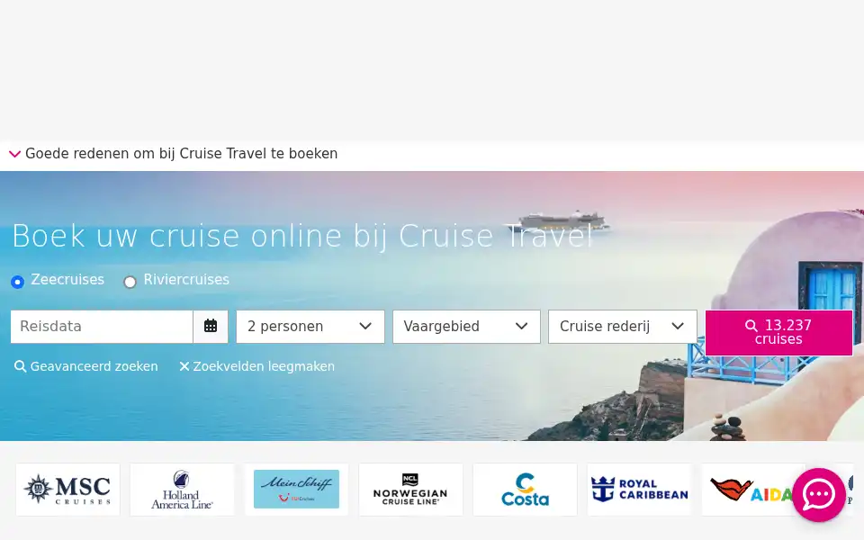 Screenshot of cruisetravel.nl