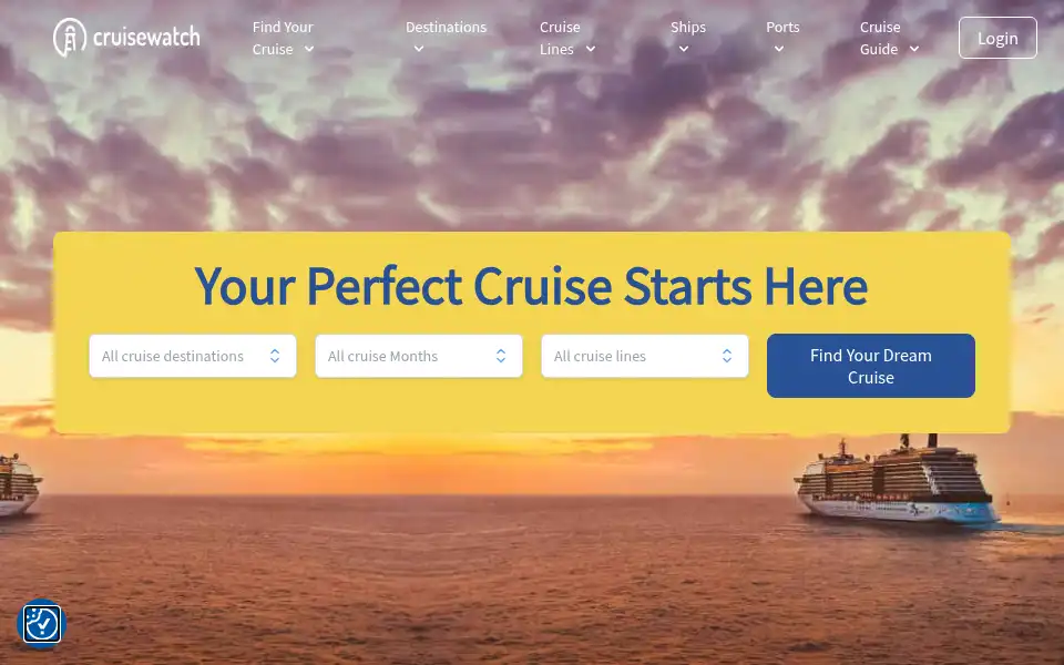 Screenshot of cruisewatch.com