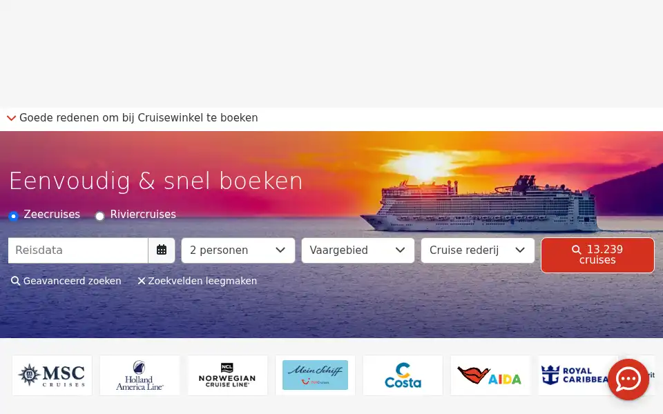 Screenshot of cruisewinkel.nl
