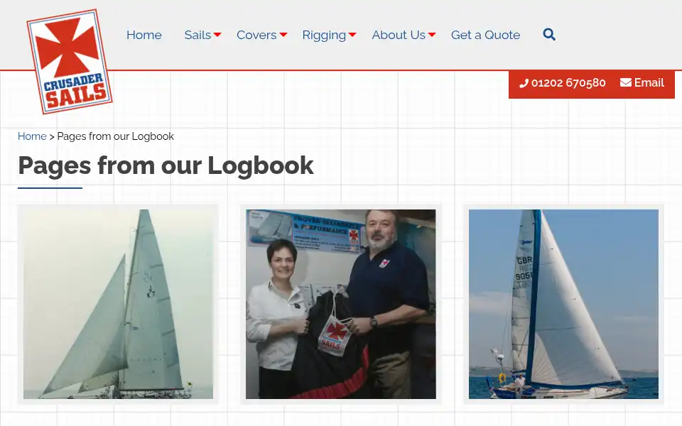 Screenshot of crusadersails.com