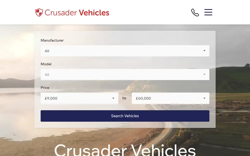 Screenshot of crusadervehicles.co.uk