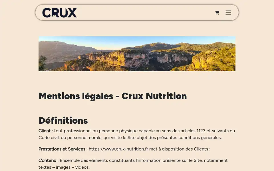 Screenshot of crux-nutrition.fr