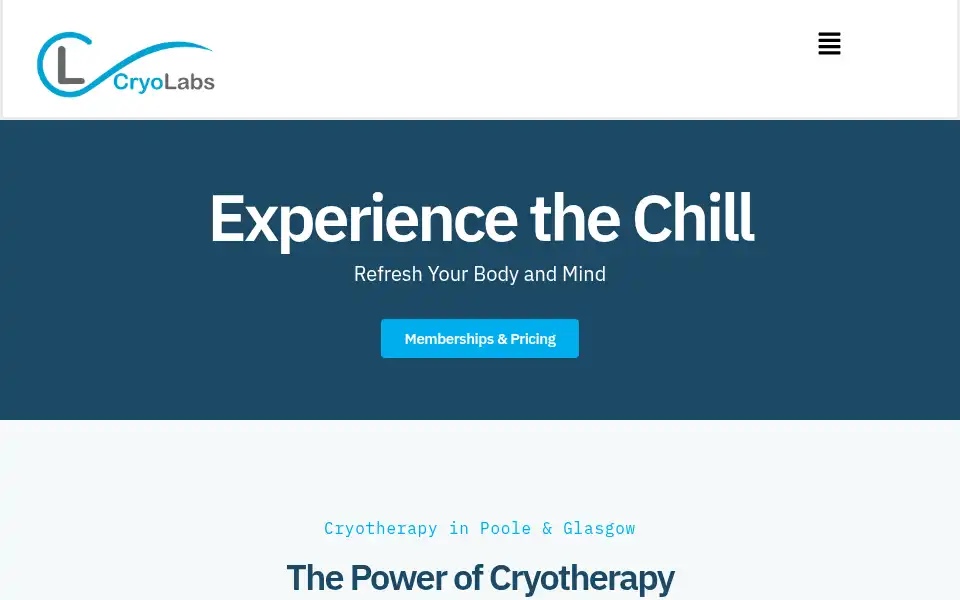 Screenshot of cryolabs.co.uk
