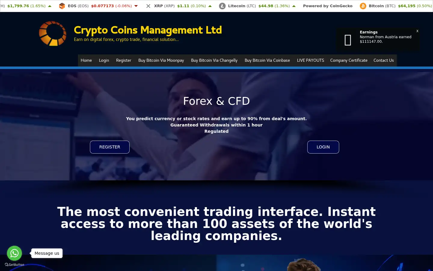 Screenshot of cryptcoinsmlt.com