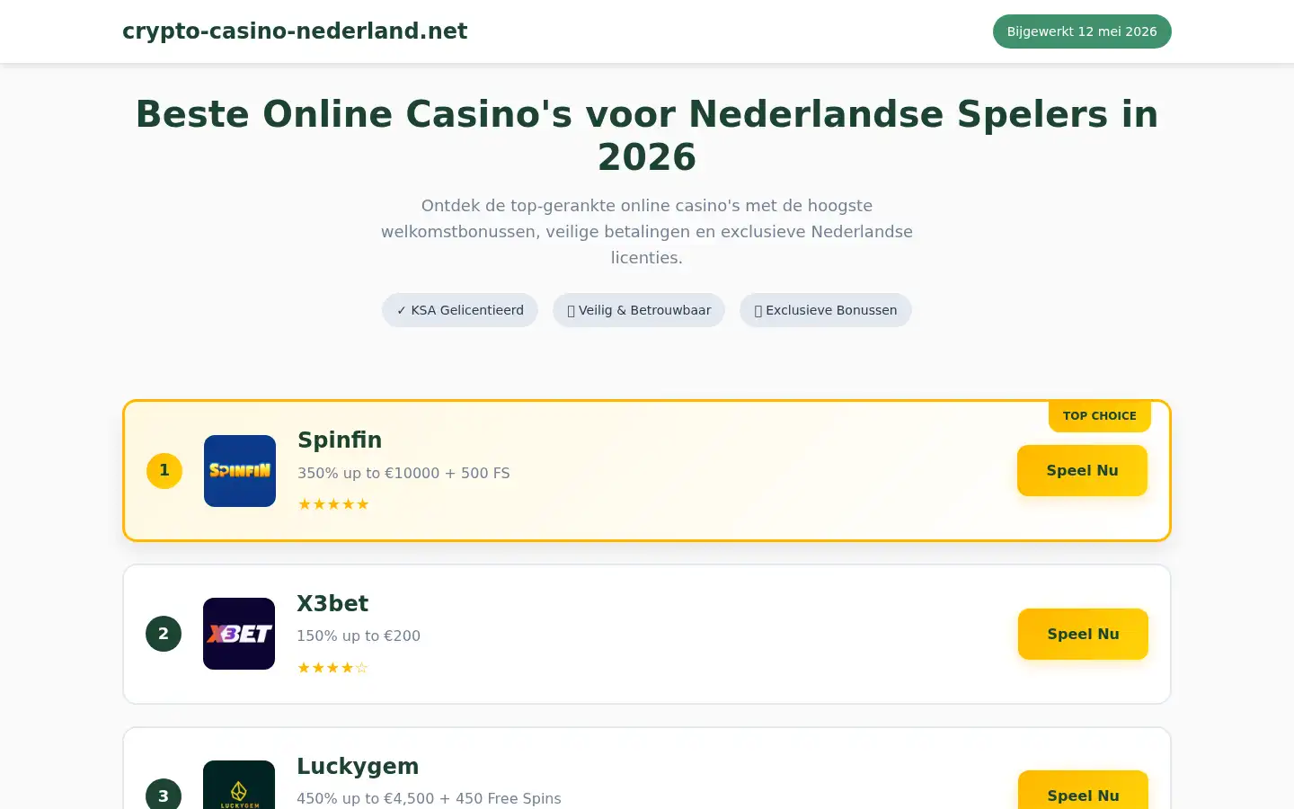 Screenshot of crypto-casino-nederland.net