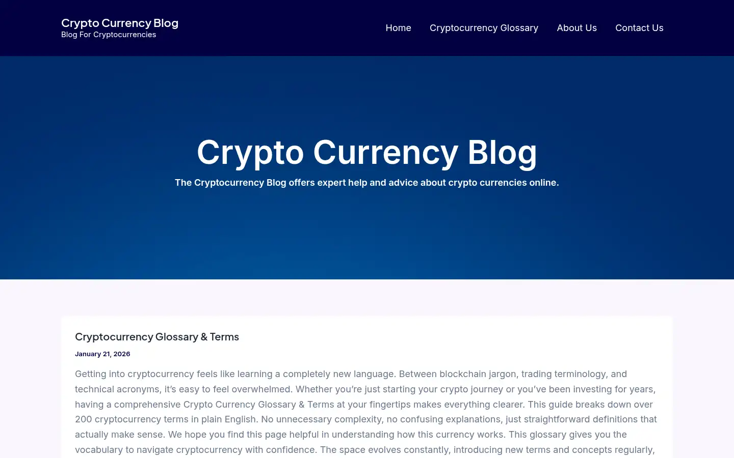 Screenshot of crypto-currency.blog