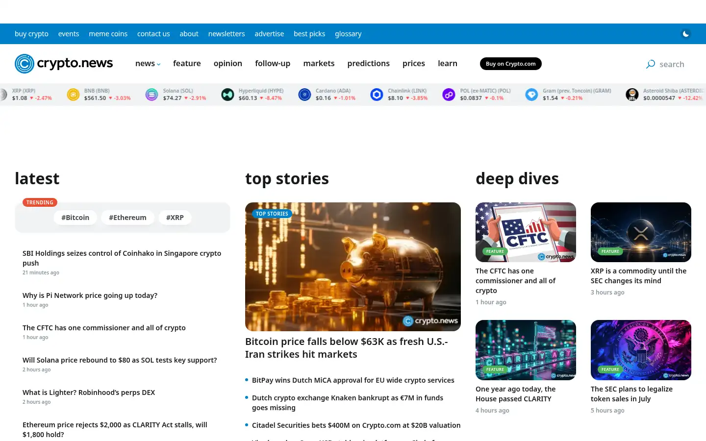 Screenshot of crypto.news