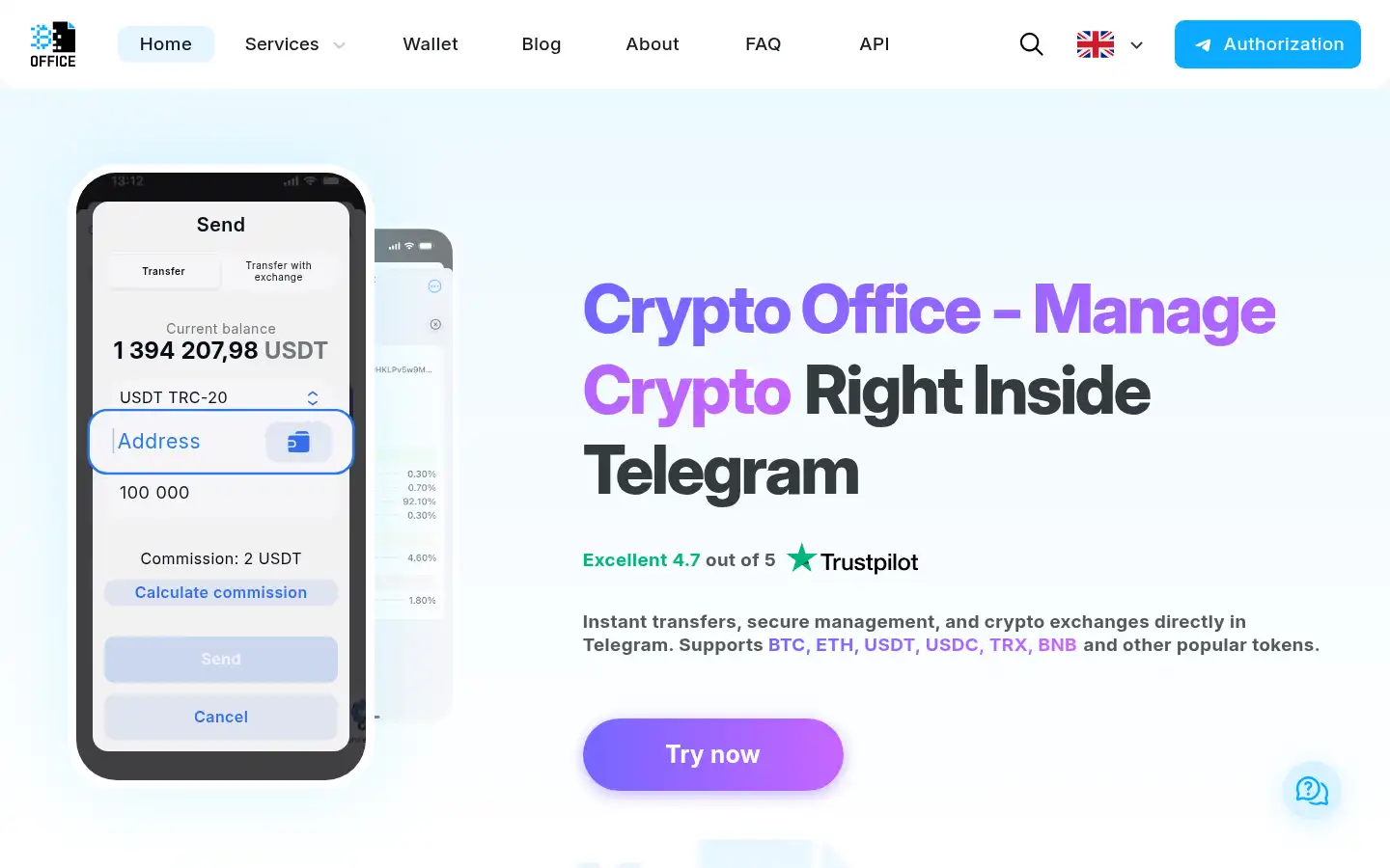 Screenshot of crypto-office.com