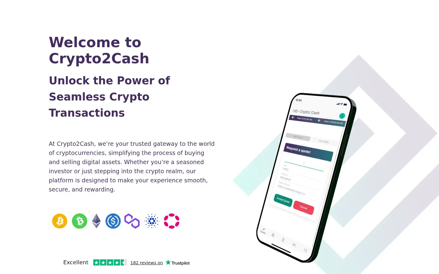 Screenshot of crypto2cash.com